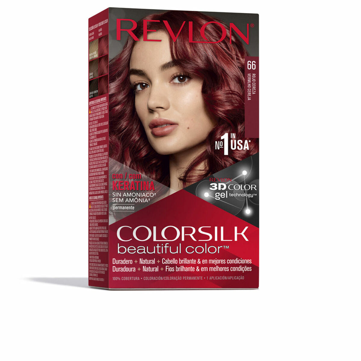 Permanent Dye Revlon Colorsilk Nº 66 Cherry red Ammonia-free Revlon