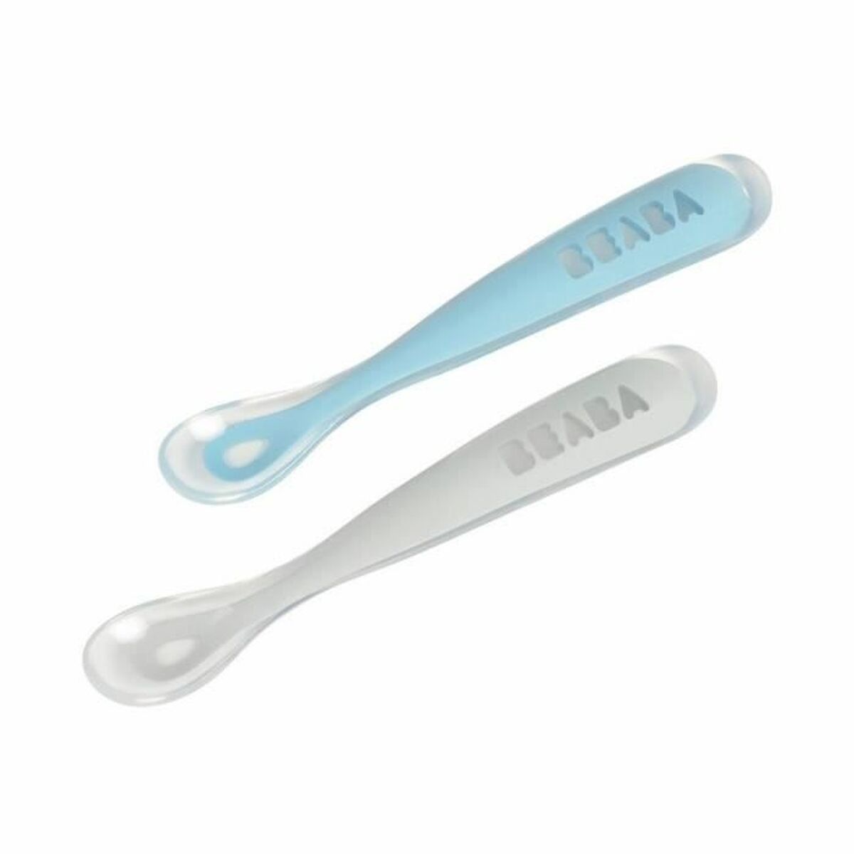 Baby spoon Béaba Grey Silicone 2 Pieces