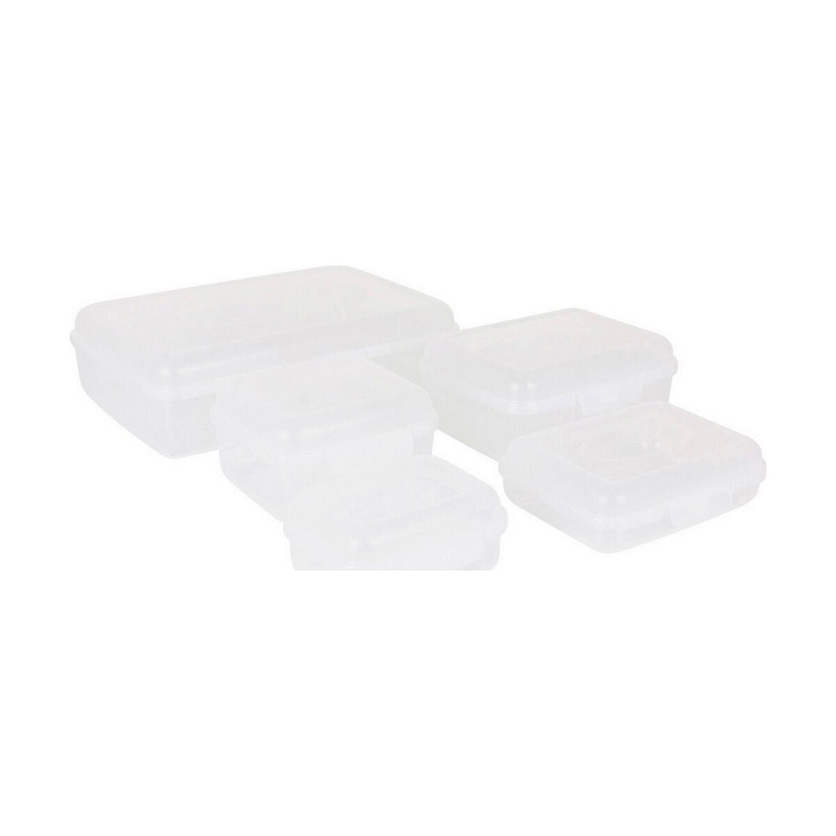 Set of 5 lunch boxes Tontarelli Fill box Rectangular White 5 Pieces (29,5 x 20,2 x 8,6 cm)