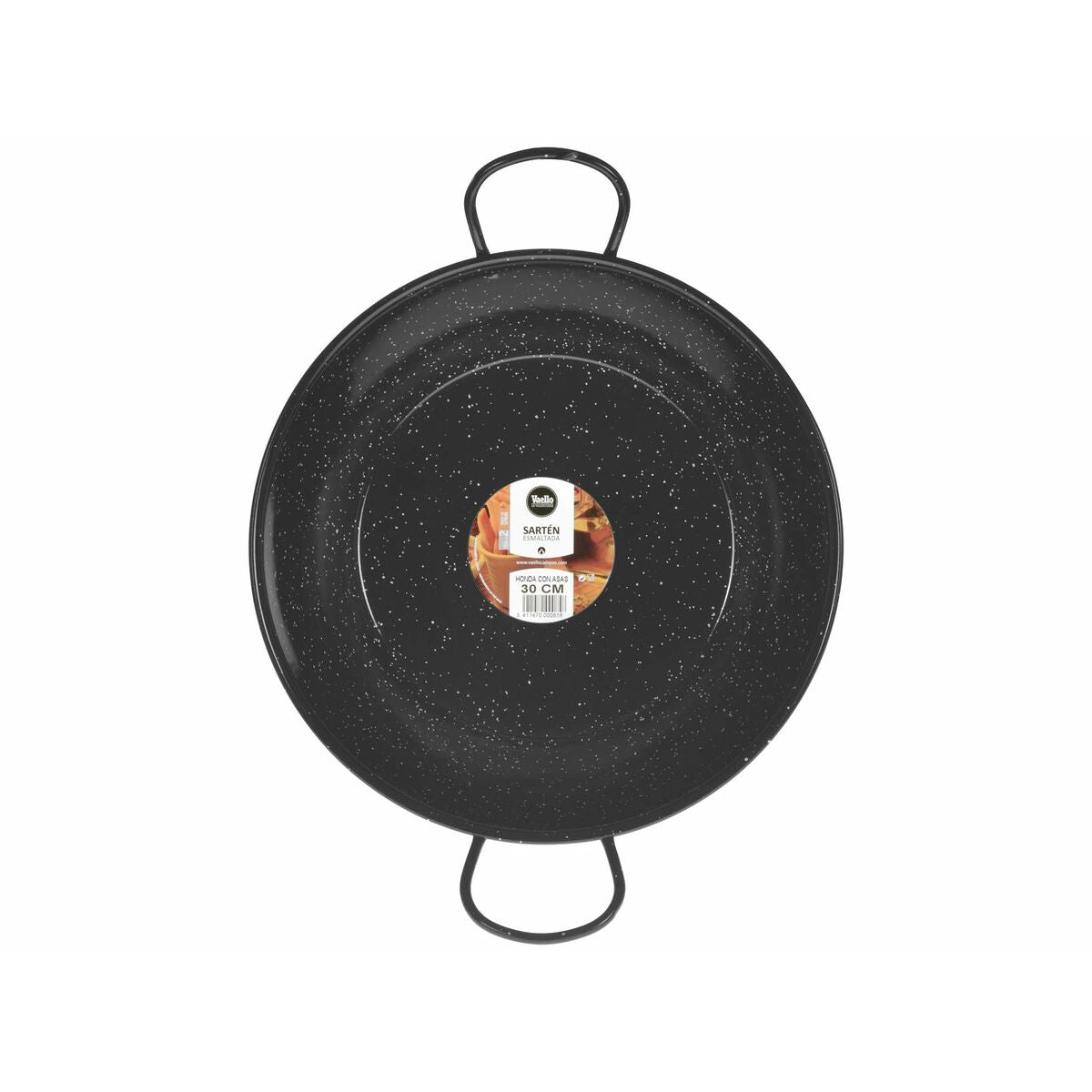 Deep Pan with Handles Vaello Black Enamelled Steel (Ø 30 cm)