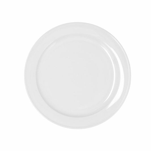 Flat plate Bidasoa Glacial Ceramic White (24 cm) (Pack 6x)