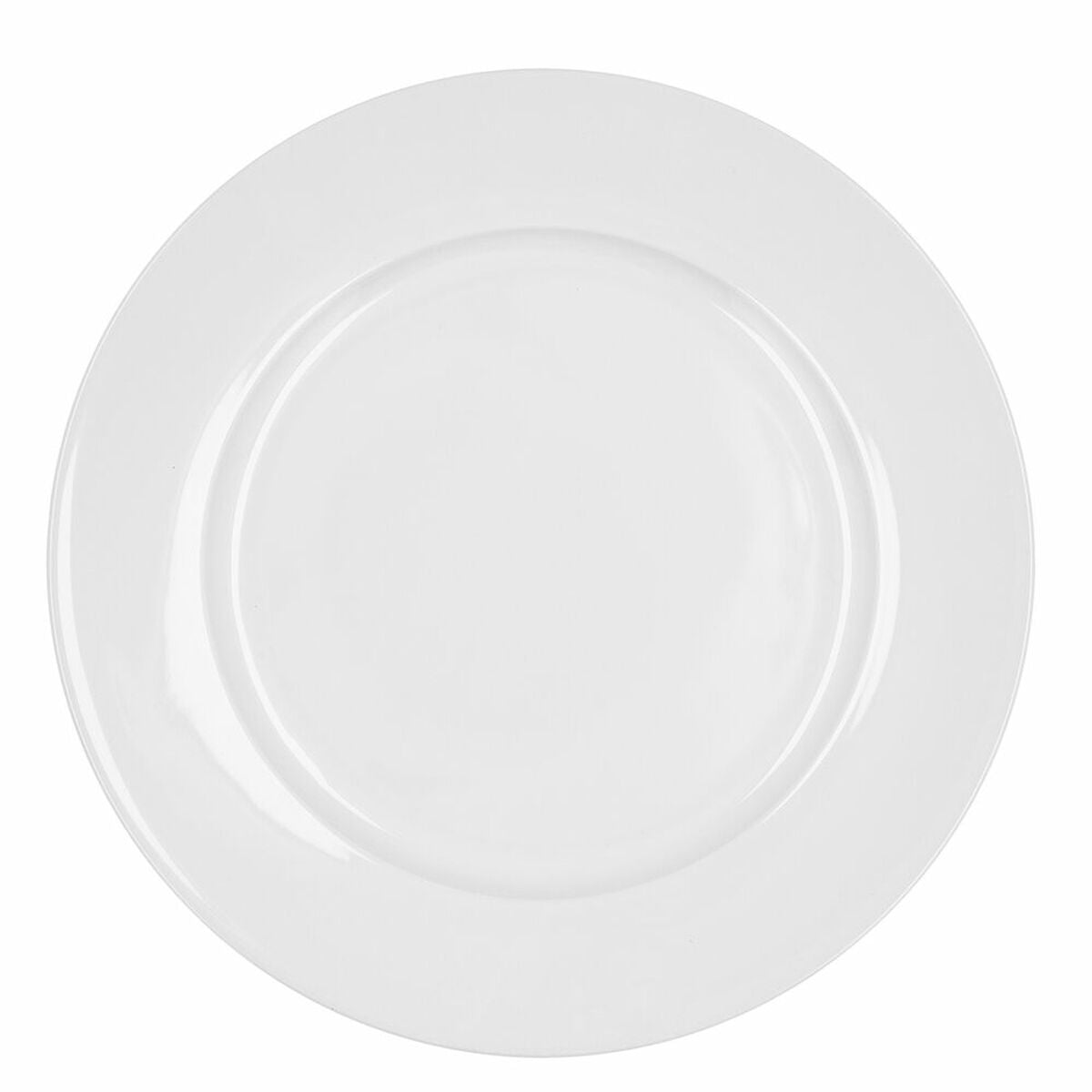 Flat plate Bidasoa Glacial Ala Ancha Ceramic White Ø 30 cm (Pack 4x)