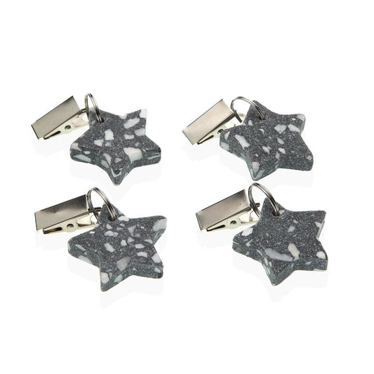 Tablecloth Clip Versa Metal Plastic Zinc Alloy 7 x 3 cm Star 4 Pieces