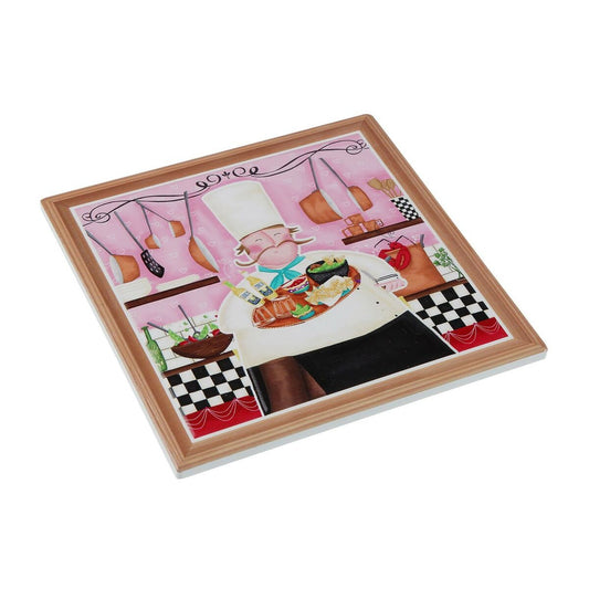 Table Mat Versa Male Chef Cork Ceramic 20 x 20 cm