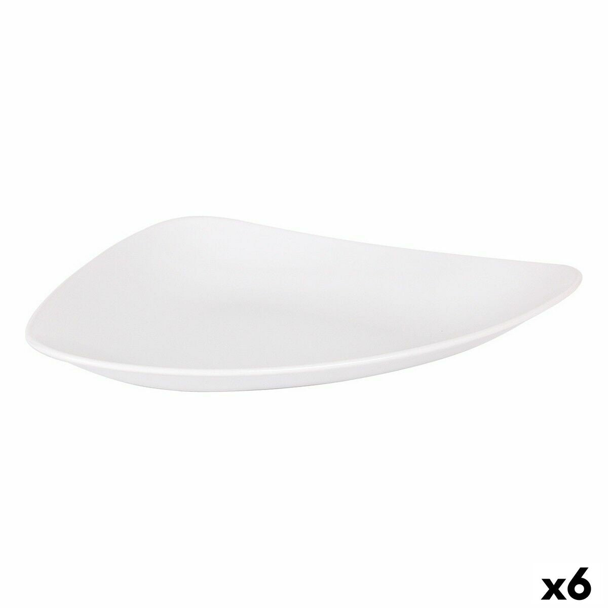 Flat Plate Inde Vedone Porcelain White 31 x 25 x 4 cm (6 Units)