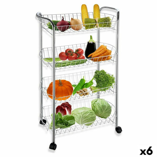 Vegetable trolley Confortime 4 Shelves Metal 51 x 27 x 84 cm (6 Units)