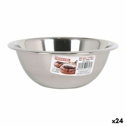 Bowl Privilege Quttin 1450 ml Stainless steel Metal (24 Units)