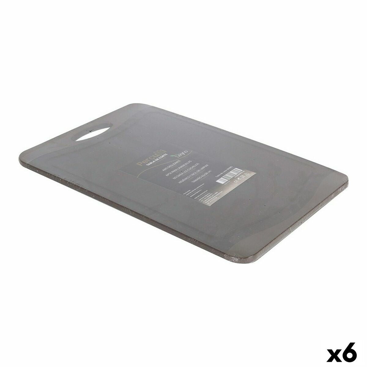 Cutting board Percutti Percutti legno Grey 42 x 29 x 1 cm (6 Units)