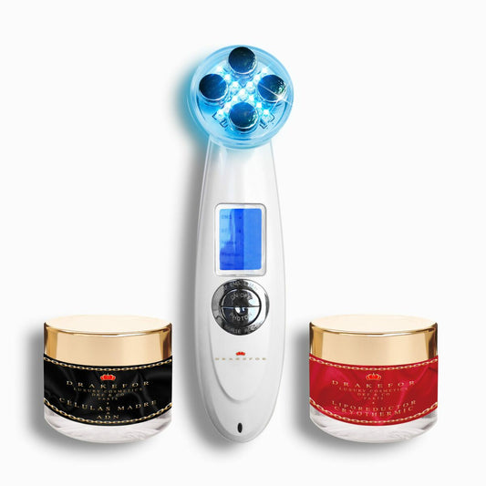 Facial Massager with Radiofrequency, Phototherapy and Electrostimulation Drakefor 9901 White 3 Pieces byKim Drakefor