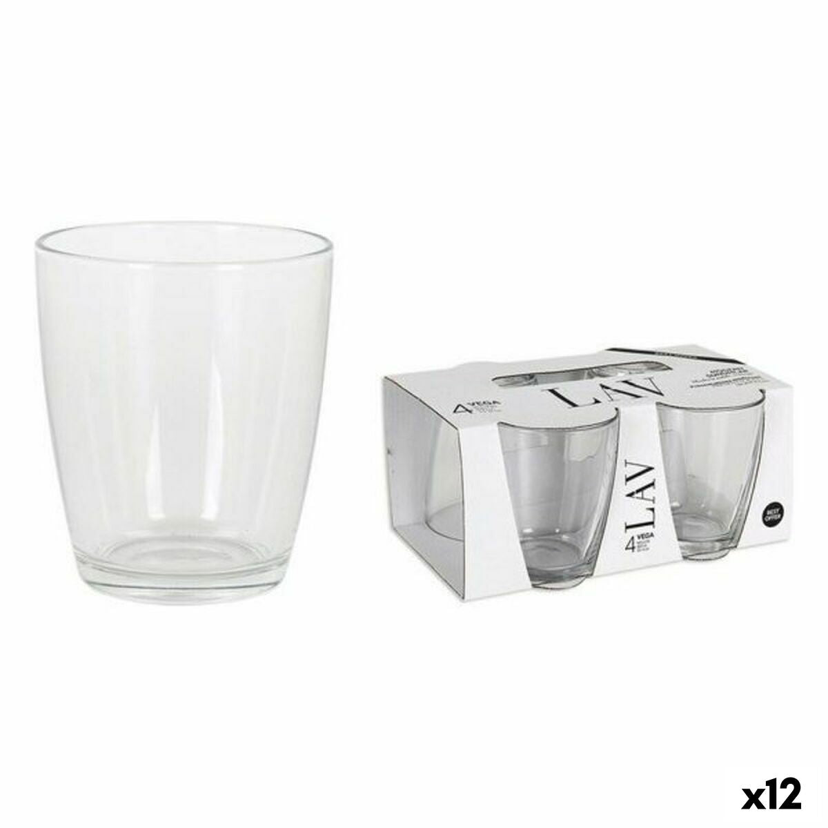 Set of glasses LAV 65357 340 ml 4 Pieces (4 Units) (12 Units)