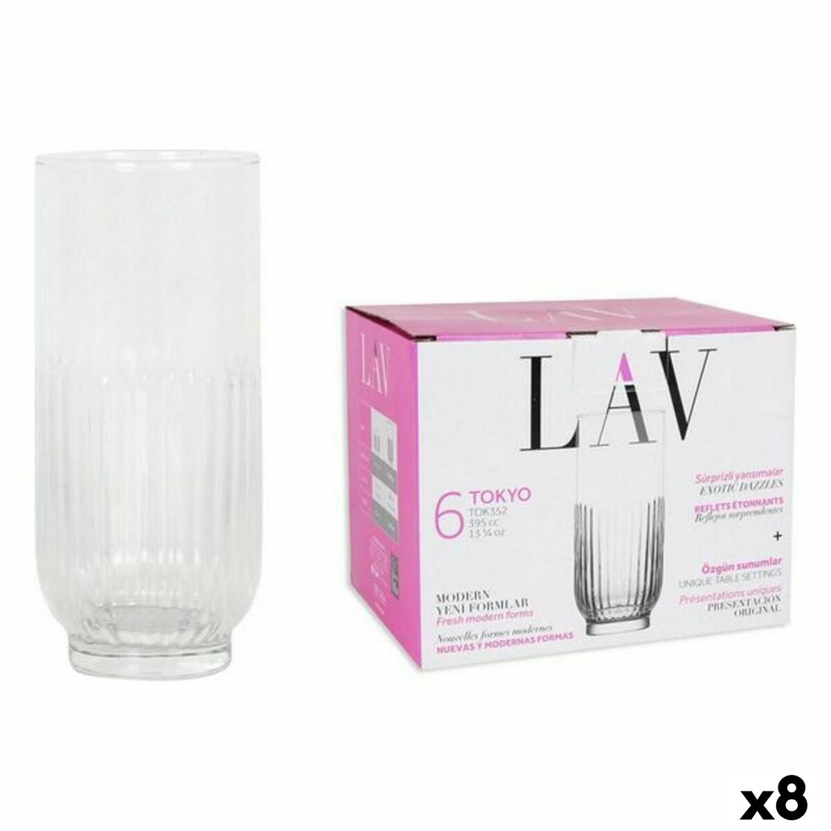 Set of glasses LAV 144946 6 Pieces (8 Units) (395 ml)