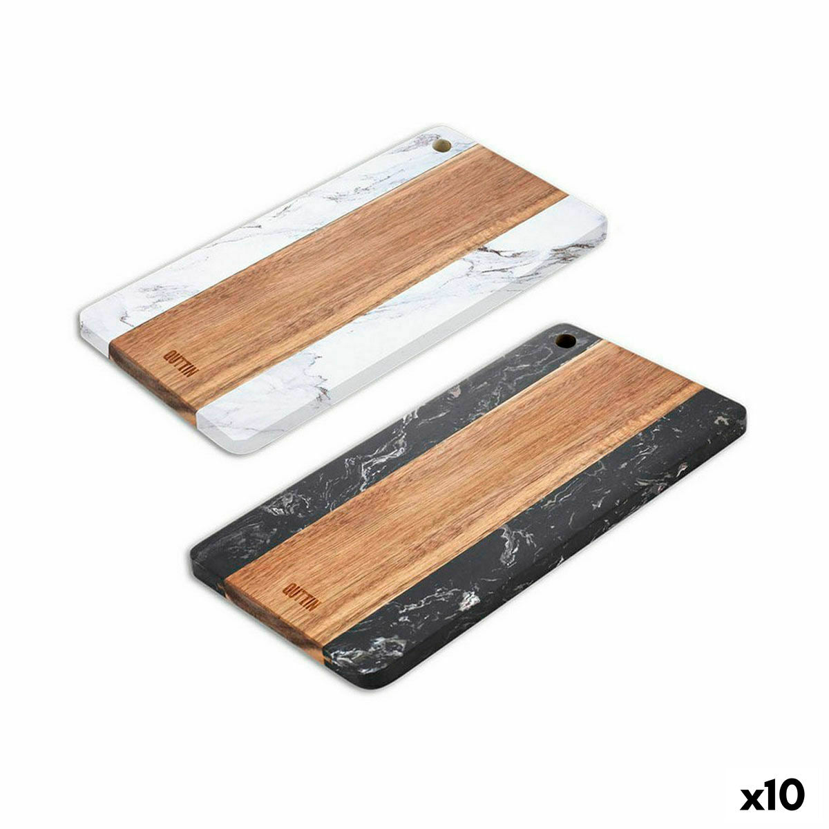 Cutting board Quttin Marble Acacia 15 x 30 cm (10 Units)