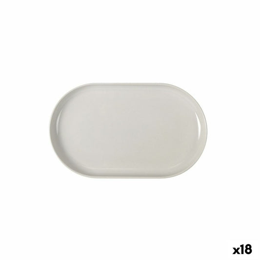 Snack tray La Mediterránea Ivory Oval 25 x 15 x 2,2 cm (18 Units)