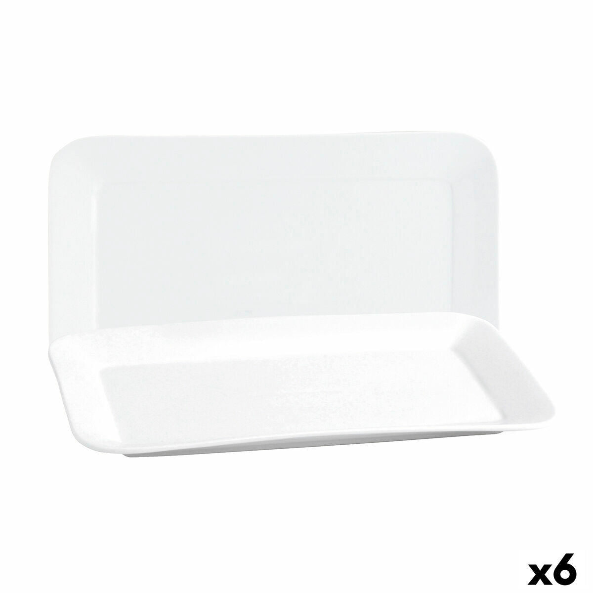 Serving Platter Quid Basic Rectangular Ceramic White (35,8 x 21 cm) (6 Units)