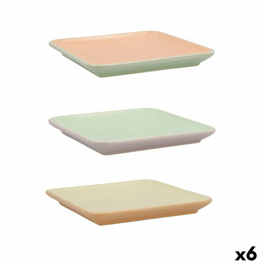 Snack tray Quid Vitamina Bicoloured Ceramic 15 x 15 cm (6 Units)