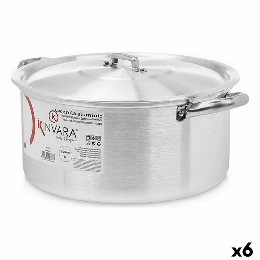 Casserole with lid Silver Aluminium 8 L (6 Units)