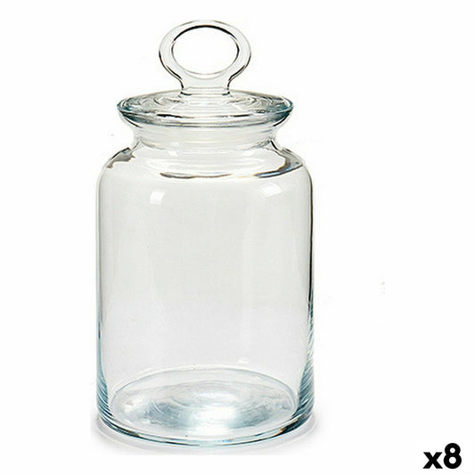 Jar Kitchen 11,5 x 17,5 x 11,5 cm Transparent Silicone Glass 1 L (8 Units)