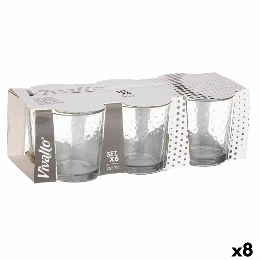 Set of glasses Points Transparent Glass 265 ml (8 Units)