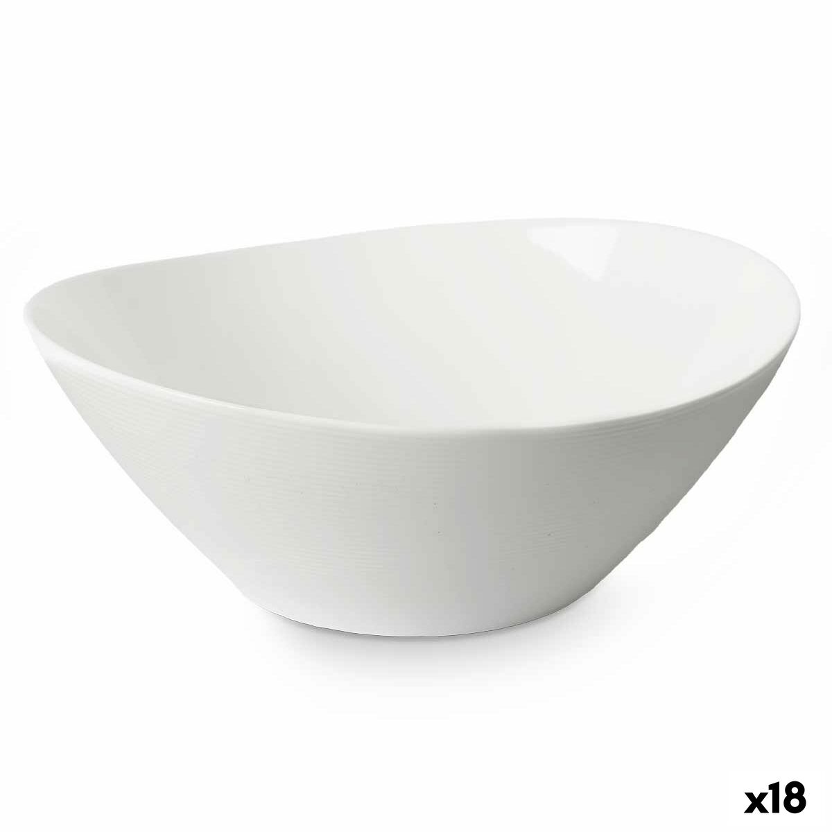 Bowl White Glass 25 x 10 x 23 cm (18 Units)