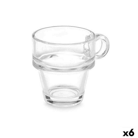 Cup Transparent Glass 90 ml (6 Units)